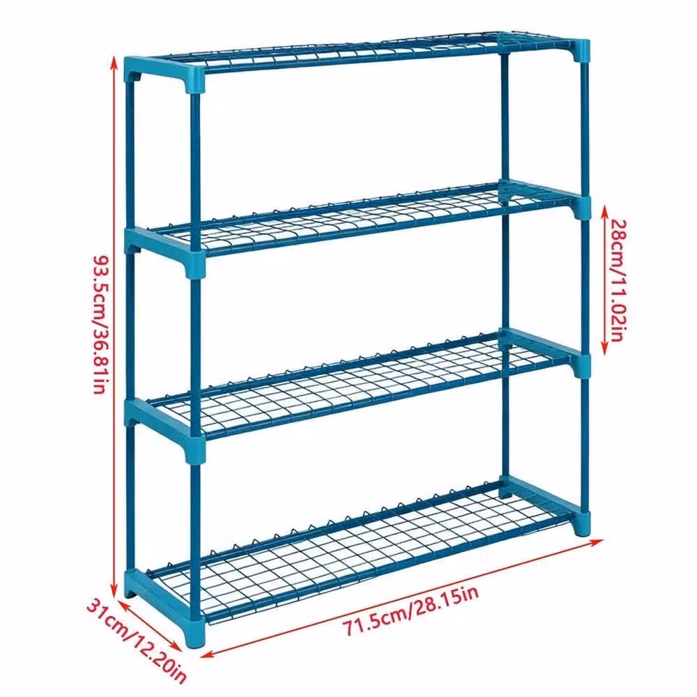 NESTLUNE 4 Tier Metal Garden Storage Greenhouse Shelf in Petrol Turquoise W/D/H: 100 x 15 x 93.5 cm – 2
