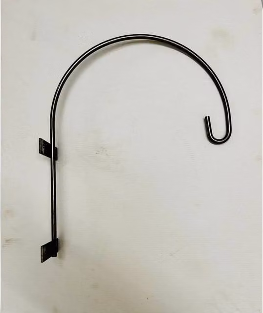 Poppyforge Steel Swan Neck Wall Bracket, Powder Coated Black, W/D/H: 33.0 x 30.5 x 30.5 cm
