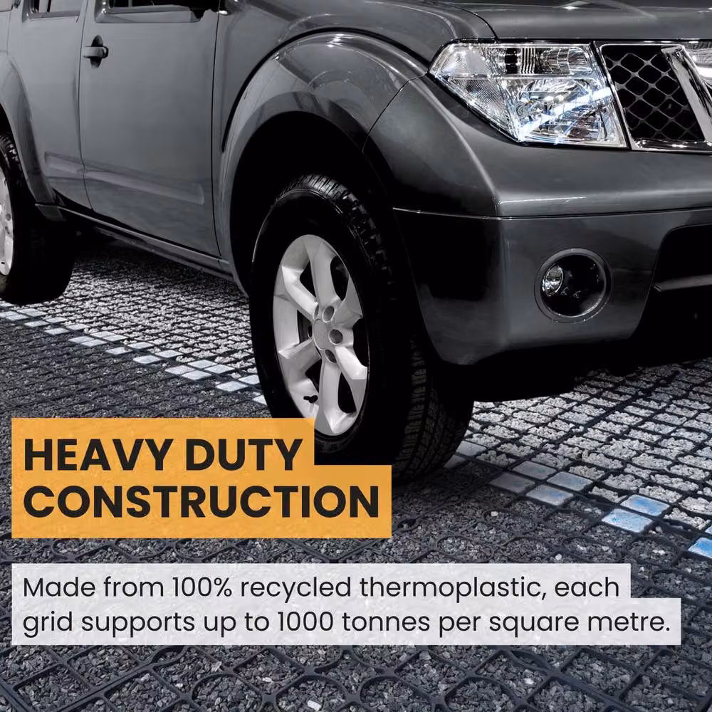 Novecrafto Black Plastic Gravel Grid Set for Driveways, Sheds and Garden Paths, 8 Pieces – 5
