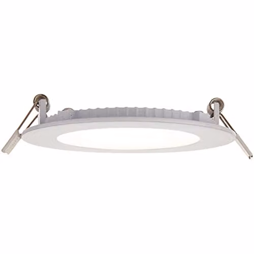 Loops Ultra Slim Recessed Ceiling Downlight, 6W Cool White LED, White Aluminium, IP44 Rated, Dimmable