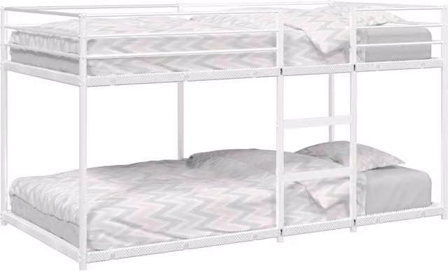 Berkfield Home Metal Bunk Bed in White, W/D/H: 90 x 200 cm