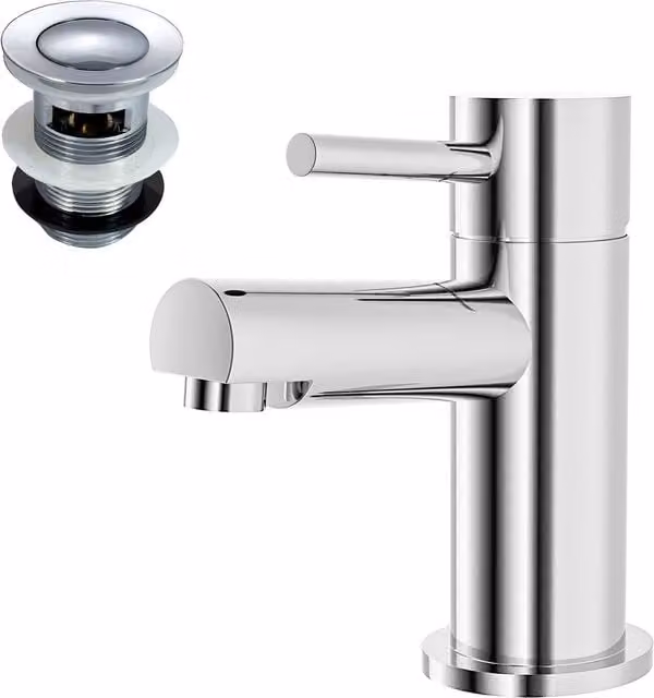 Nes Home Remy Chrome Basin Mono Mixer Tap with Pop-Up Waste in Silver