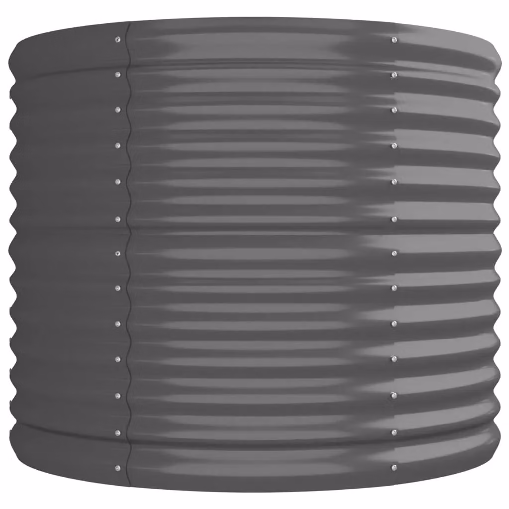 Berkfield Home Garden Grey Powder-coated Steel Raised Bed, W: 296 cm, D: 80 cm, H: 68 cm – 3