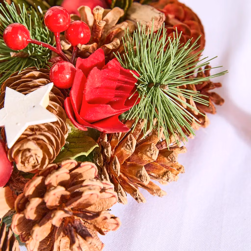 Dibor Starry Night Christmas Wreath Table Decoration Centerpiece, Multicolour, Diameter: 35 cm – 5