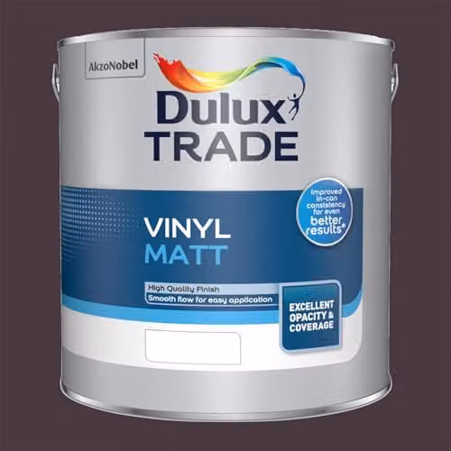 Dulux Trade Vinyl Matt Dispersion Paint in Decadent Damson Purple, 2.5l