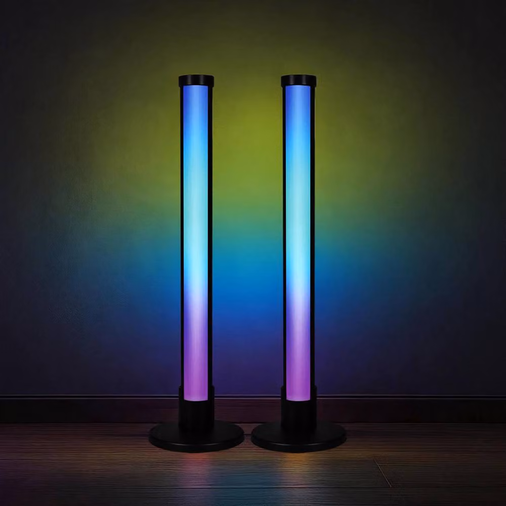 Emitto 2x RGB LED Light Bar Ambient Lamps in Black with Bluetooth, Remote Control and Timer – 2