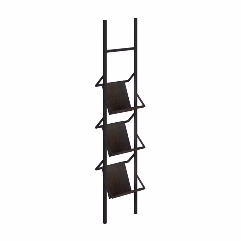 Dome Deco HERALD Art Deco Freestanding Metal Magazine Rack in Black