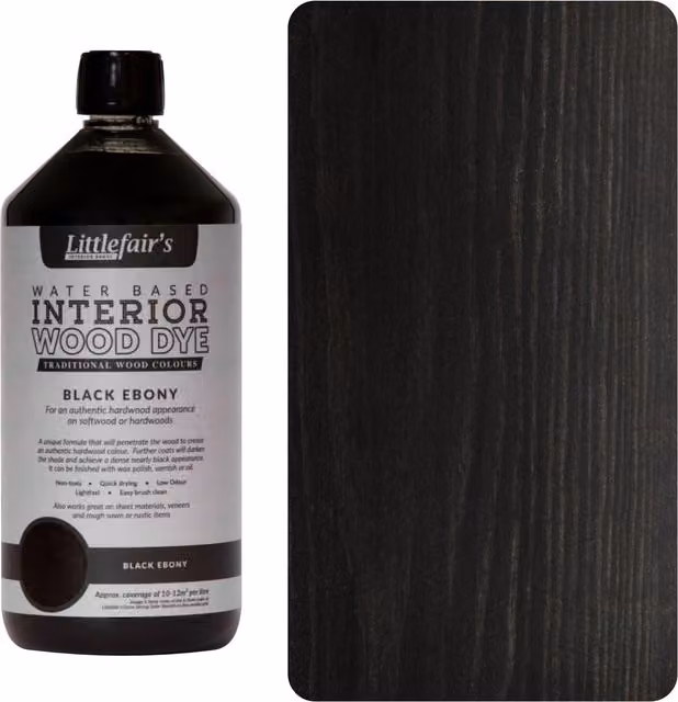 Littlefair's Indoor Wood Stain in Black Ebony, 1 l