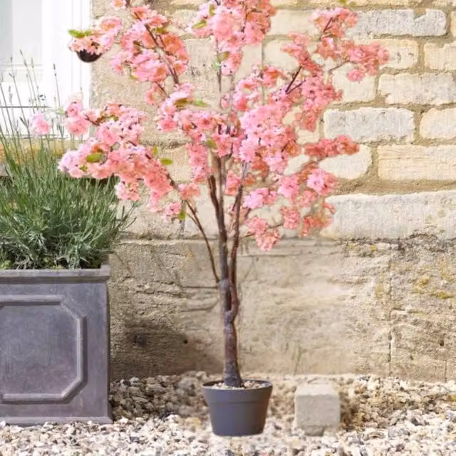 Marco Paul 1.4m Artificial Pink Cherry Blossom Tree in Baby Pink – 1