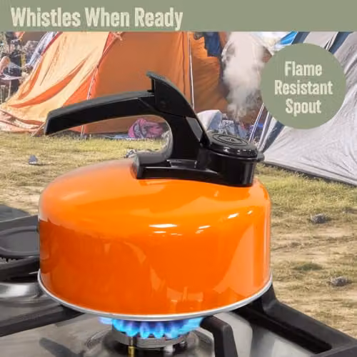 Milestone Camping 1L Whistling Aluminium Camping Kettle in Orange – 5