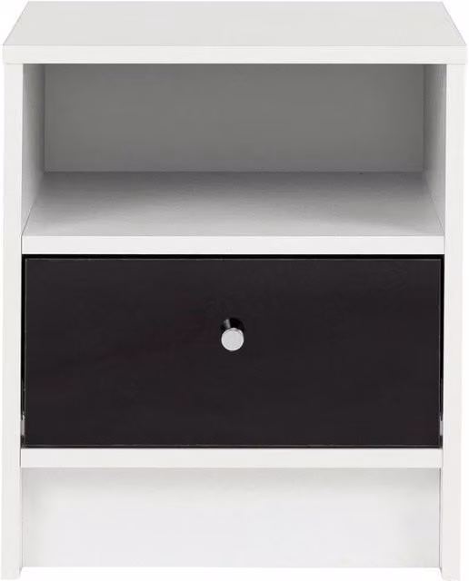 ERGOVEXA Compact Wooden Bedroom Bedside Cabinet and Minimalist Side Table Storage