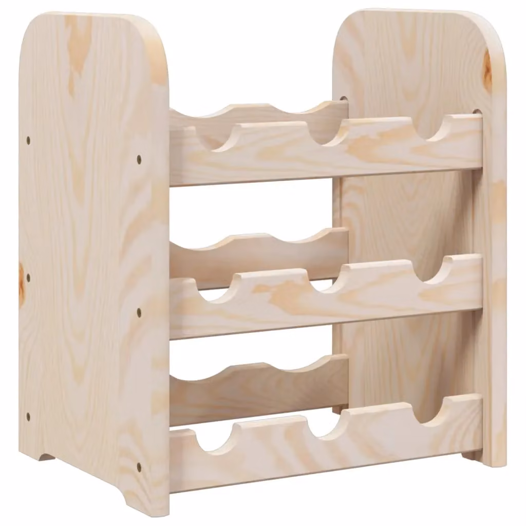 Berkfield Home Rustic Solid Pine Wine Rack in Brown, W/D/H: 33 x 25 x 37 cm – 2