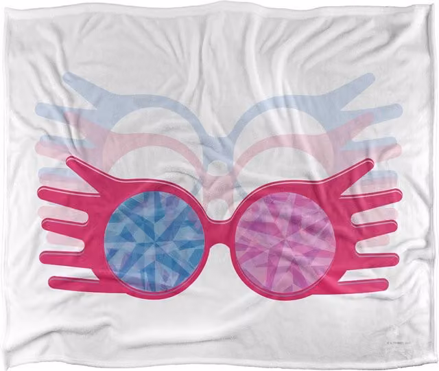 LOGOVISION Harry Potter Luna Lovegood Spectrespecs Super Soft Fleece Throw Blanket, White and Multicolour, W/D/H: 152 x 152 x 127 cm – 1