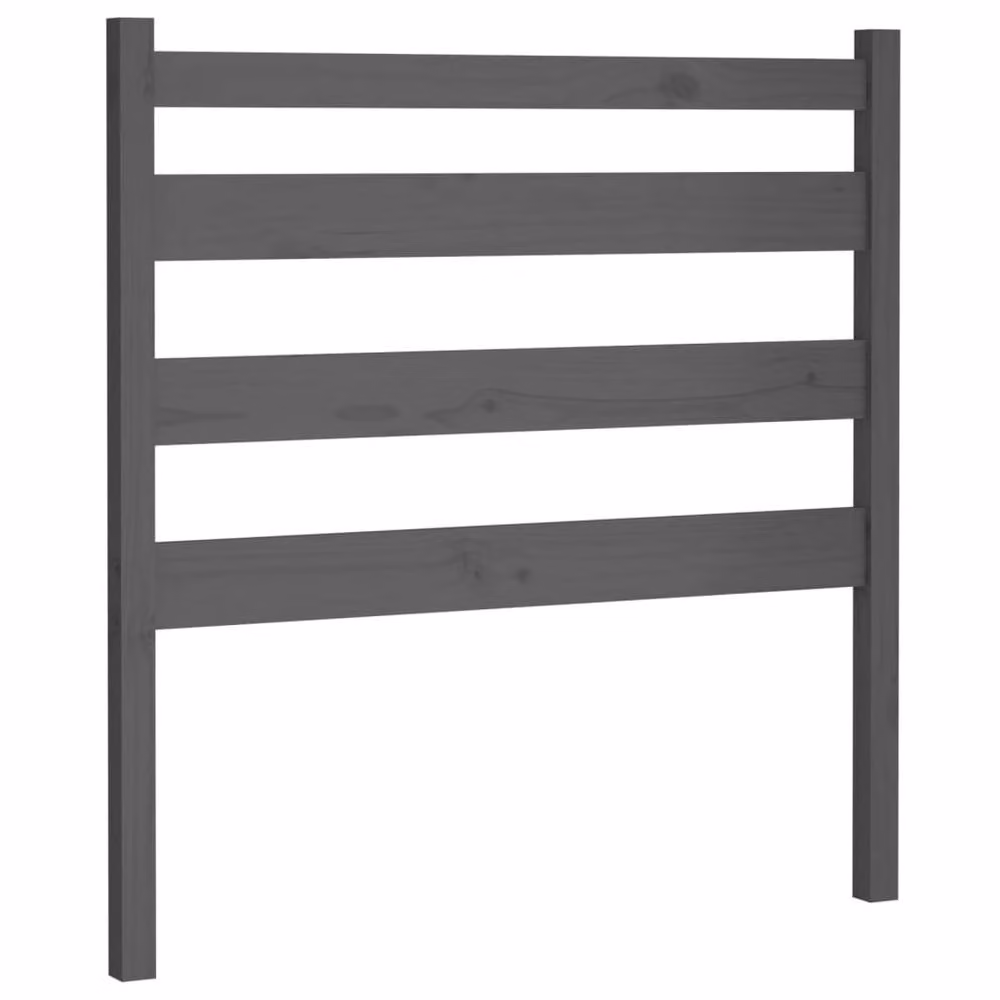 Berkfield Home Beautiful Grey Solid Pine Wood Bed Headboard W/D/H: 96 x 4 x 100 cm – 2