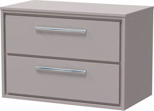 Balterley 800mm Wall Hung 2-Drawer Vanity with Worktop in Pebble Grey
