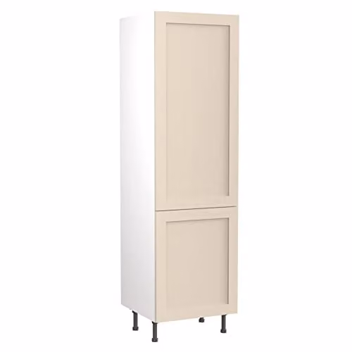 Kitchen Kit Shaker Door Fridge and Freezer Housing Unit, Cashmere Matt, W: 60 cm, H: 212 cm