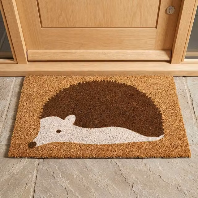 Garden Greatness Hedgehog Natural Coir Doormat, Brown and Sand, W: 75 cm, D: 45 cm, H: 1.5 cm