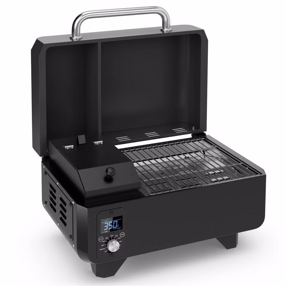 Costway 8-in-1 Digital Control Wood Pellet Smoker and Tabletop Grilling Stove, Black, W/D/H: 46 x 38 x 46 cm – 4