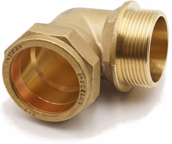 Primaplus Brass Compression Elbow 42mm x 1.1/2" Male Grey Fitting for Water and Gas