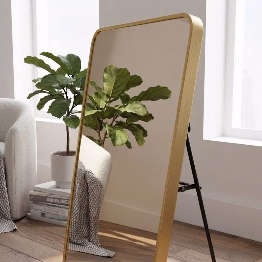 HOME LUXE INTERIOR Verona Gold Soft Edged Metal Full Length Mirror, W: 60 cm, H: 165 cm – 4