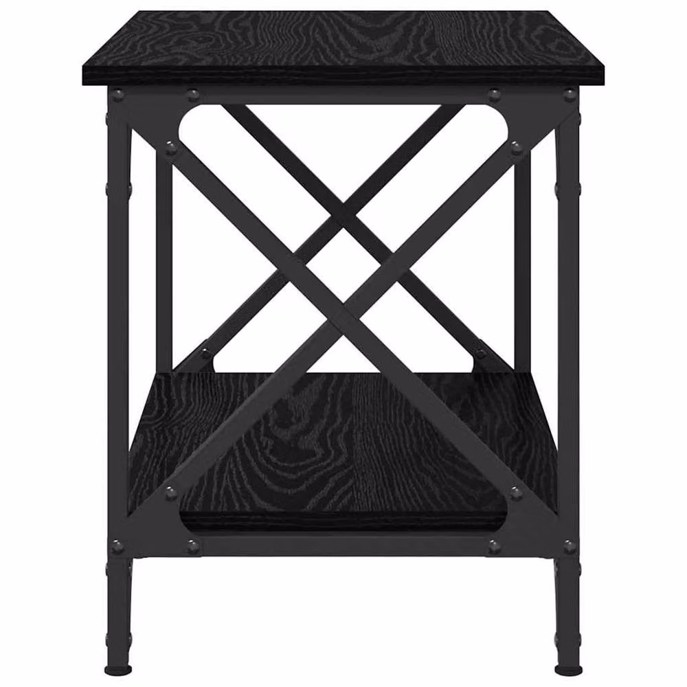 Berkfield Home Side Table with Shelf in Black Oak, W: 55 cm, D: 38 cm, H: 45 cm – 6