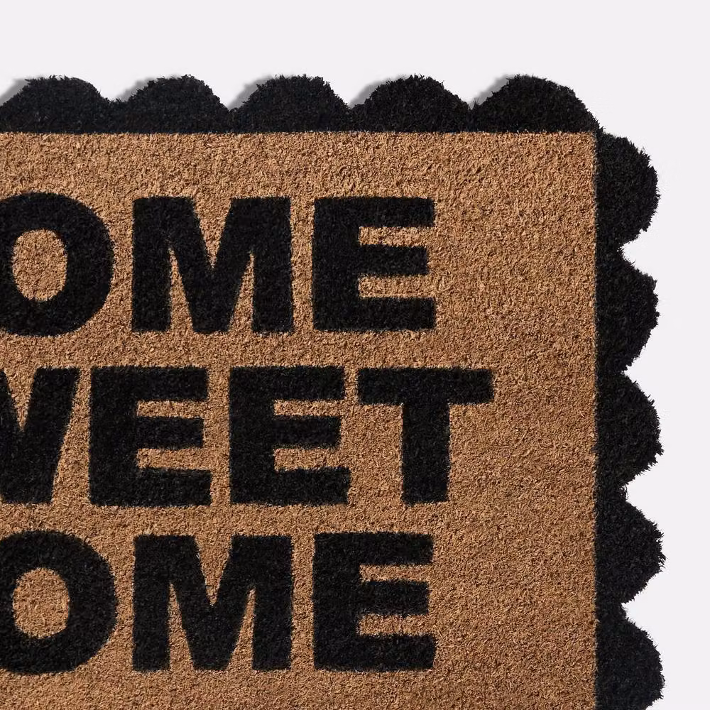 OHS Scallop Edge Slogan Coir Doormat, Black and Brown, W/D/H: 60 x 40 x 1 cm – 4