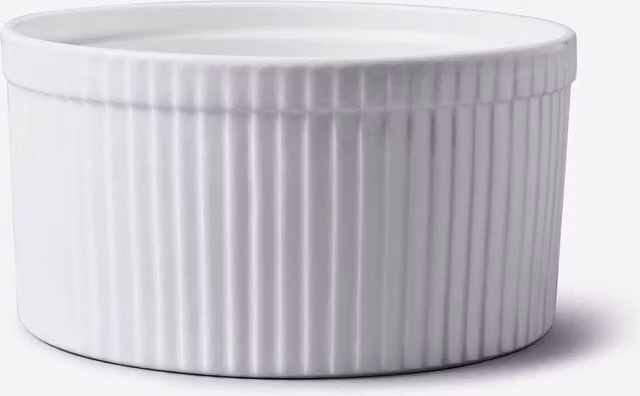 WM Bartleet & Sons 1750 T178 Traditional Porcelain Professional Soufflé Dish, 1.6 l, White