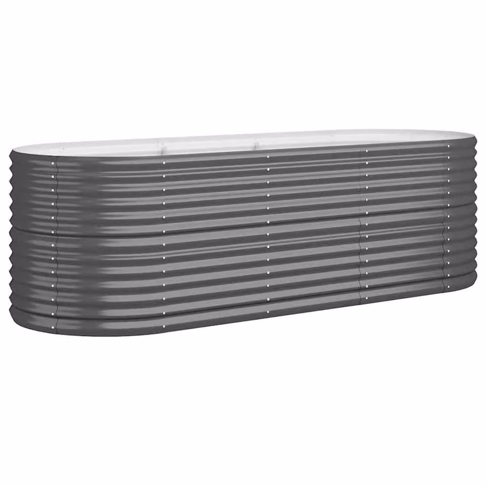 Berkfield Home Garden Raised Bed in Anthracite Grey Powder-coated Steel, W/D/H: 224 x 80 x 68 cm – 2
