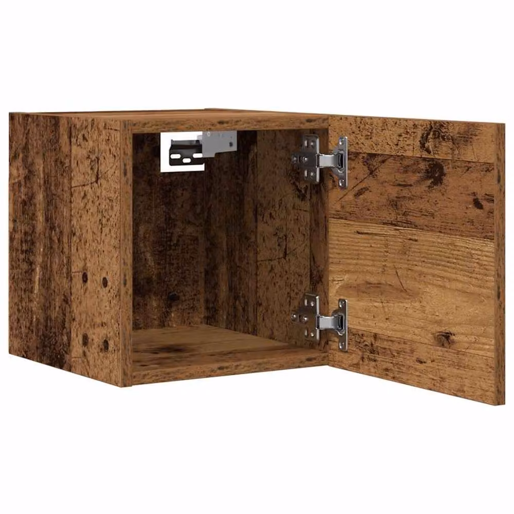 Berkfield Home Wall Mounted TV Cabinet in Brown Old Wood, W: 30.5 cm, D: 30 cm, H: 30 cm – 6