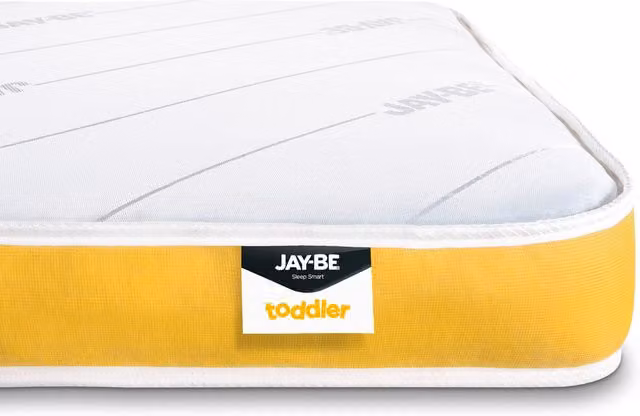 Jay-Be Toddler Anti-Allergy Pocket Sprung Sustainably Made Mattress, Yellow, W: 70 cm, L: 140 cm