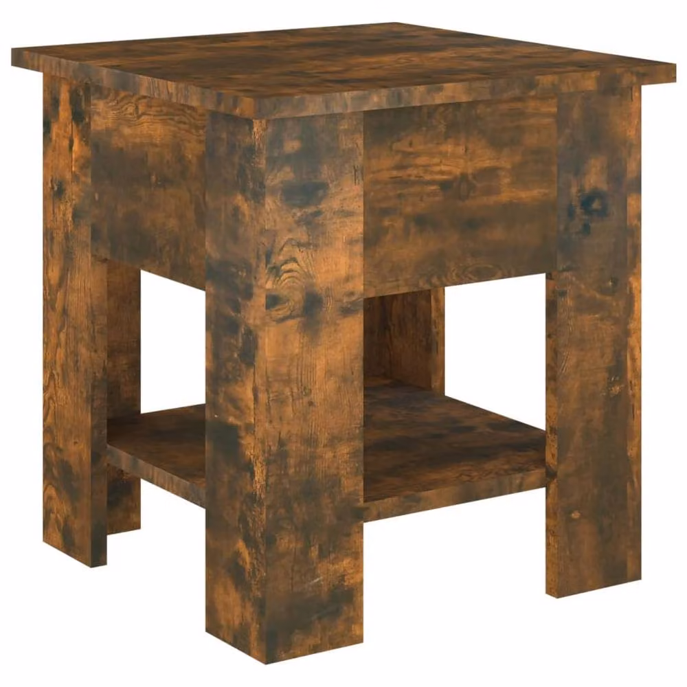 Berkfield Home Modern Square Coffee Table in Smoked Oak Brown, W/D/H: 40 x 40 x 42 cm – 2