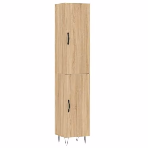 vidaXL Highboard in Brown Sonoma Oak, W/D/H: 34.5 x 34.0 x 180.0 cm