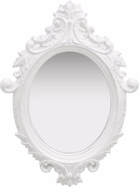 Berkfield Home Castle Style Rectangular Wall Mirror, White, W: 56 cm, H: 76 cm
