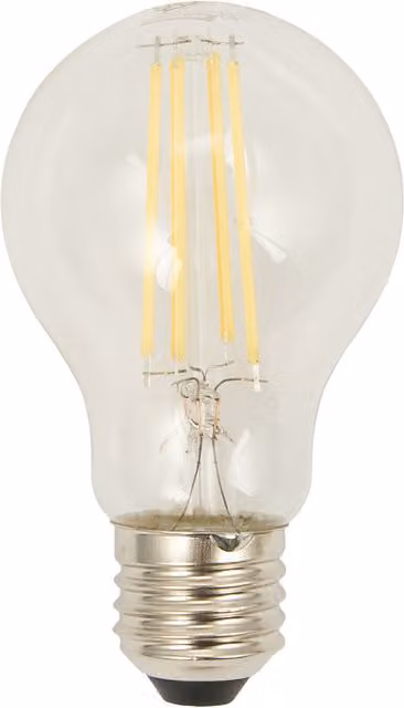 6.5W Vintage Filament Globe LED Bulb, Cool White, E27 Cap, Transparent Glass