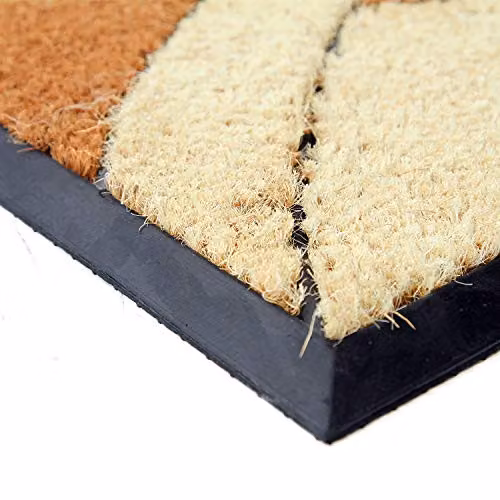 Coco&Coir Palm Cluster Natural Coir Entrance Door Mat, Brown, W: 75 cm, D: 45 cm, H: 1.5 cm – 3