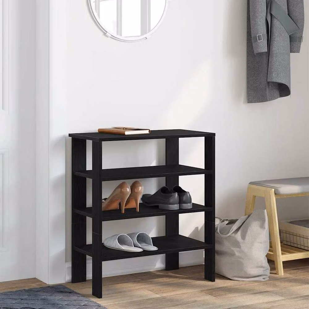Berkfield Home Black MDF Shoe Rack, W/D/H: 61 x 32 x 70 cm – 2