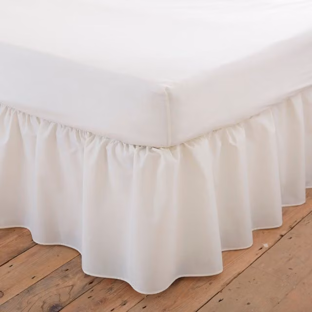 Charlotte Thomas Poetry Plain Dye Valance Sheet in Ivory/Yellow, King Size