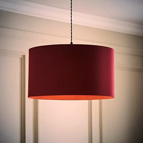 ValueLights Reni Plum Fabric Drum Ceiling Lamp Shade, Diameter: 45 cm – 4