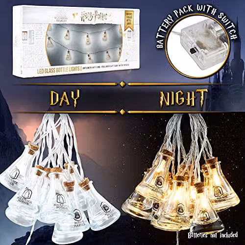 F&F Stores Harry Potter Potion Bottle LED String Lights in Warm White – 5