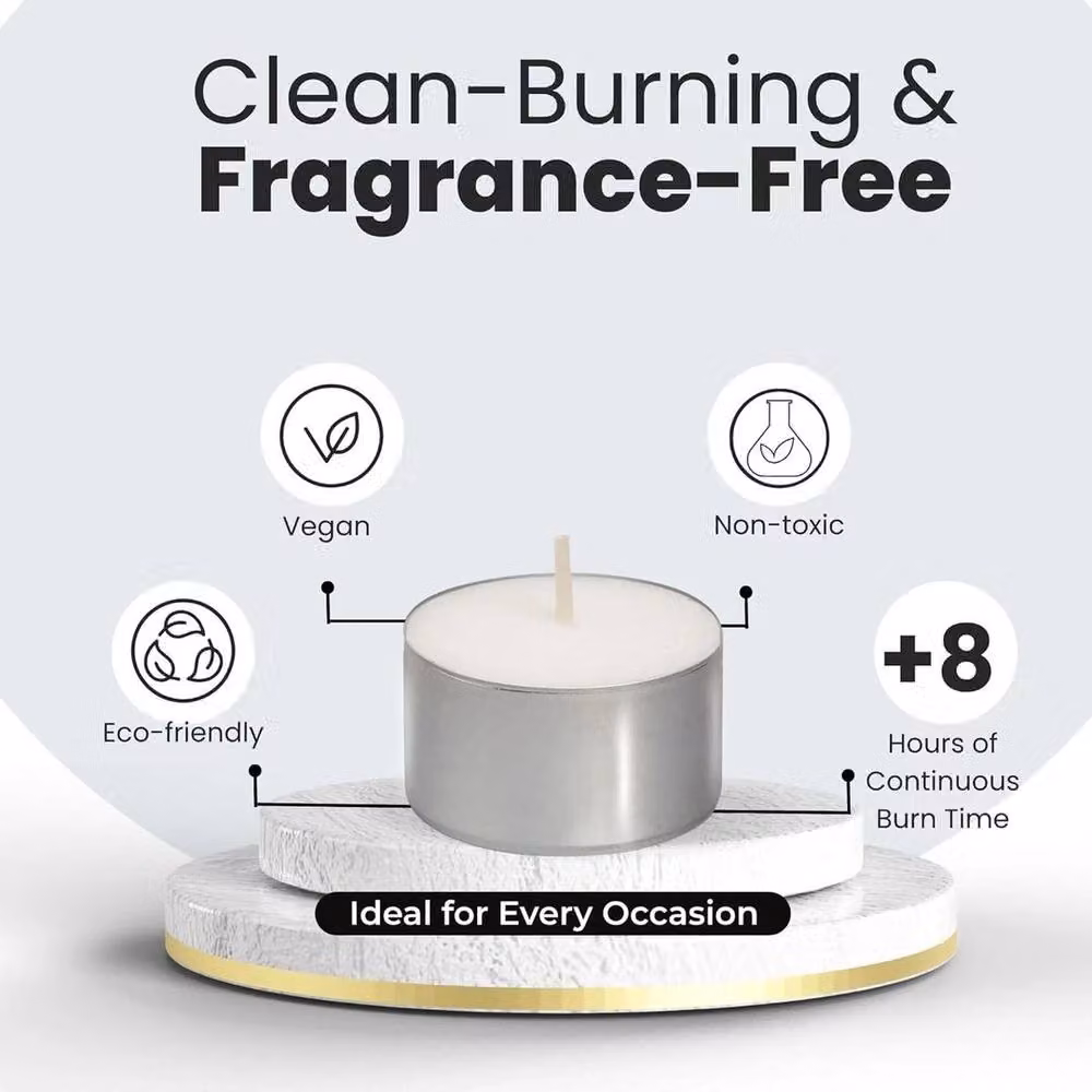 PAWNORA 100 White Tea Light Candles for Night Lights – 2