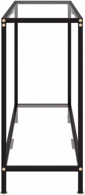 Berkfield Home Stylish Console Table in Clear Tempered Glass and Black Metal, W/D/H: 120 x 35 x 75 cm – 1