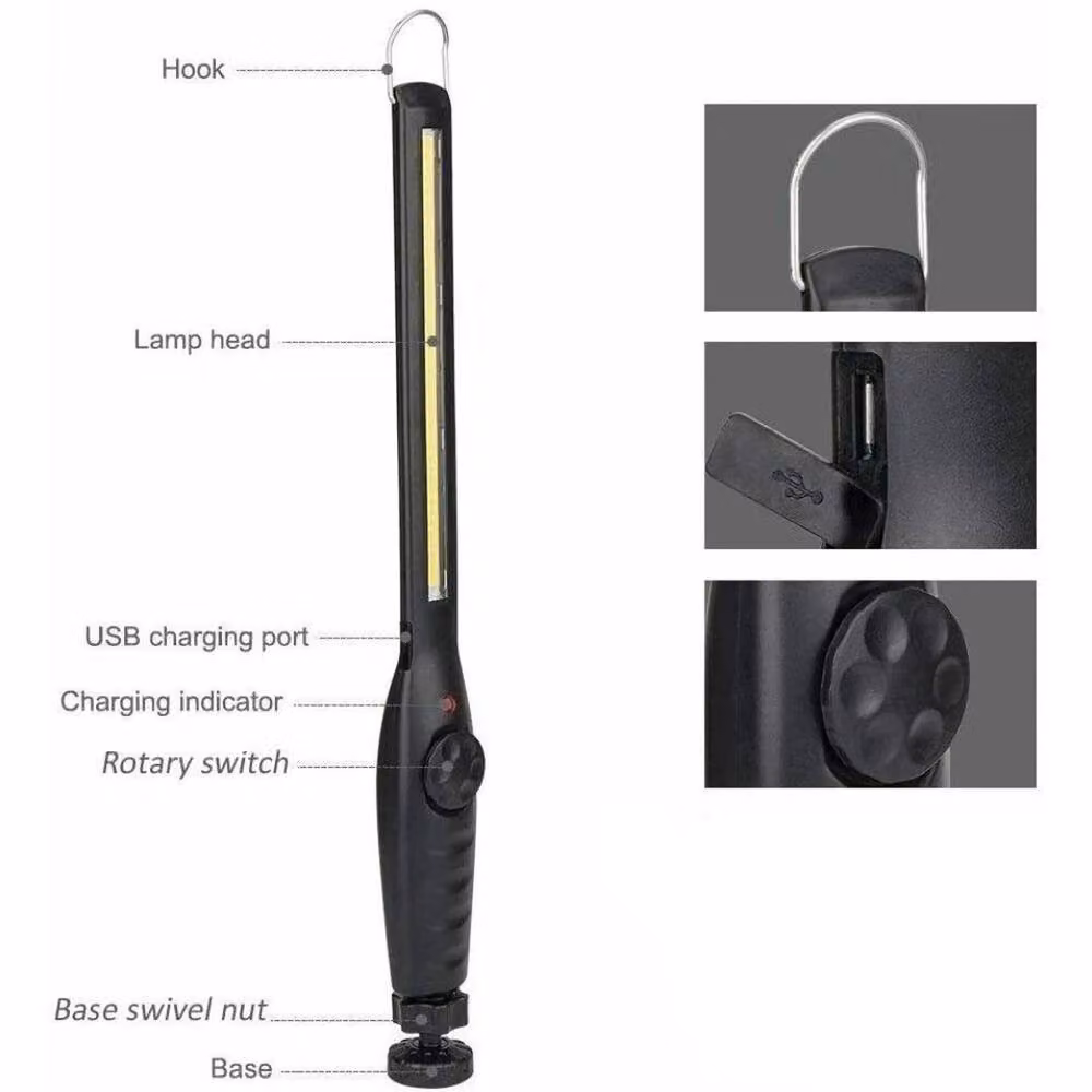 FLAVORA Rechargeable 2x COB LED Dimmable Mechanic Work Floodlight in Black – 2