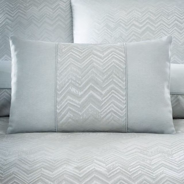 Portfolio Home Antibes Chevron Waves Silver Rectangular Filled Boudoir Cushion W: 50 cm, H: 32 cm