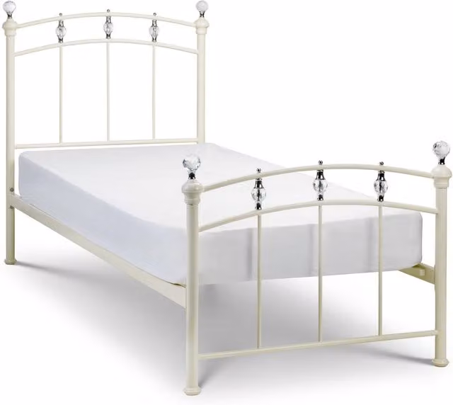 Julian Bowen Glamour Metal Single Bed in White