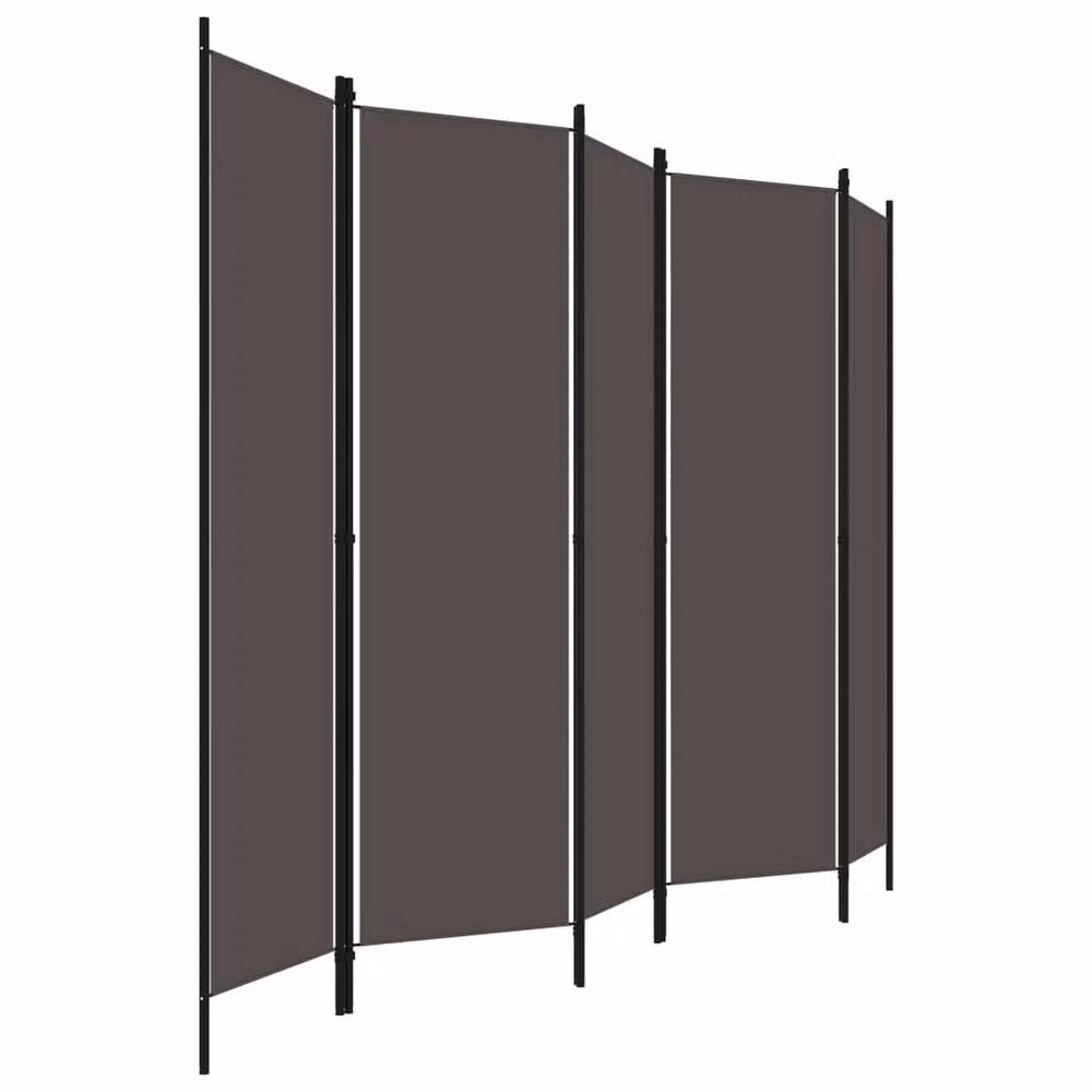 Berkfield Home 5-Panel Room Divider in Anthracite Grey, W: 250 cm, H: 180 cm – 3