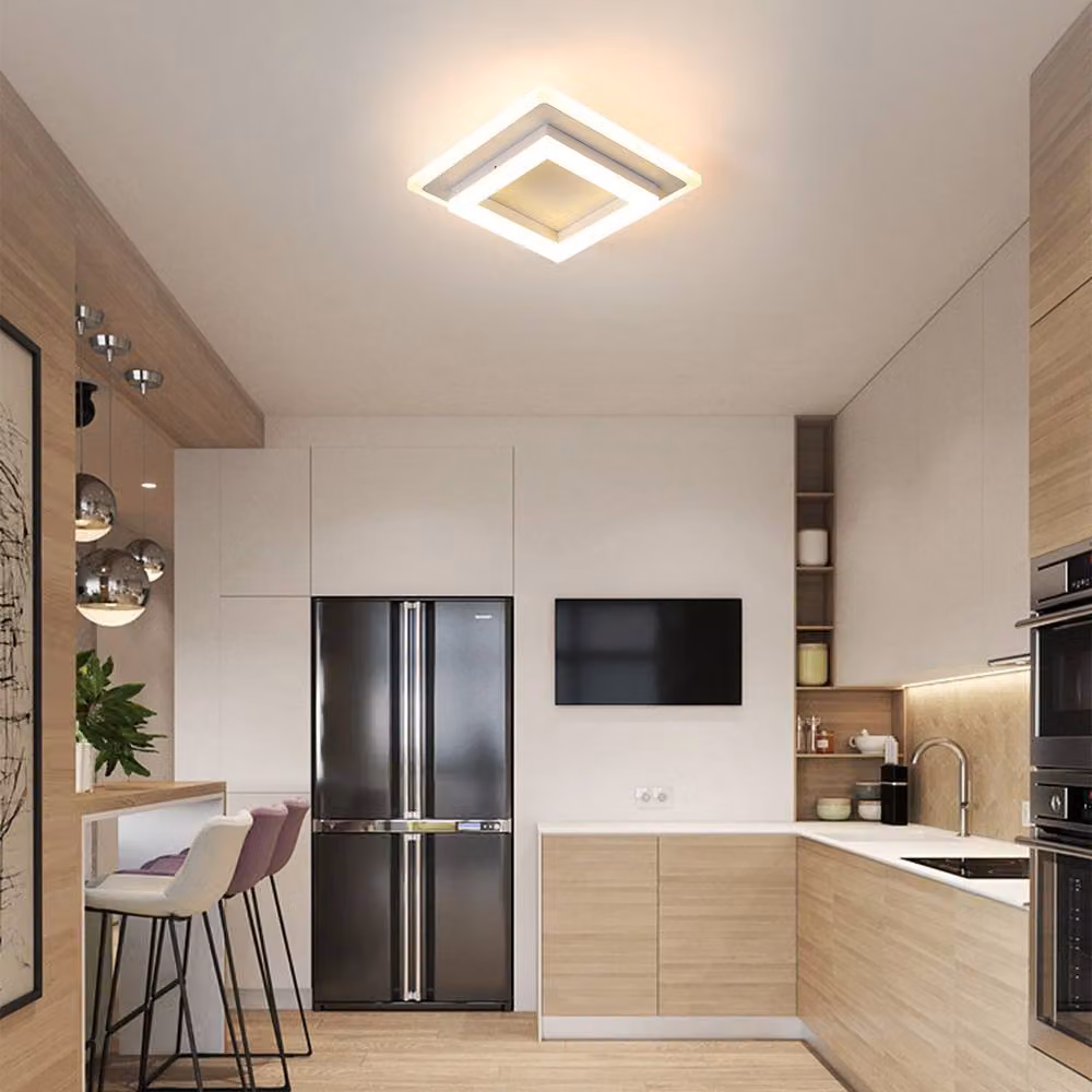 Pheashine White Square Acrylic Ceiling Light, 24W, 3000K Warm White, 20 x 20 x 6.5 cm – 3