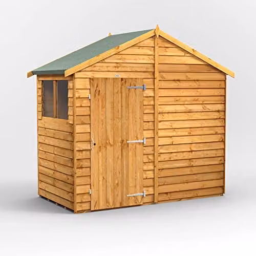 Powersheds Premium Apex Garden Overlap Wooden Shed in Brown, W: 258.0 cm, D: 239.1 cm, H: 135.0 cm – 1