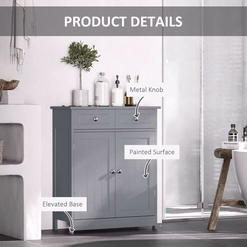 Wyld Haus Letare Freestanding Bathroom Storage Cabinet, Grey, H 75 x W 60 x D 30 cm – 5