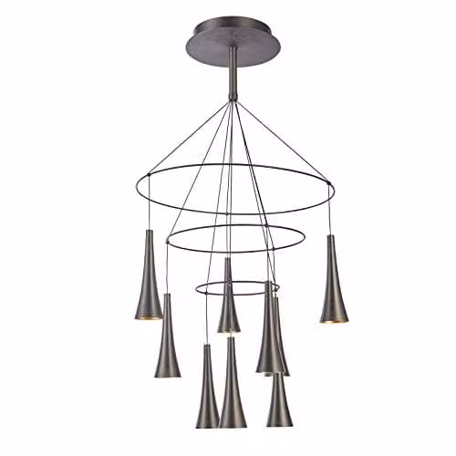 Netlighting Luca Modern LED Suspended Pendant Light, Brown, Warm White 3000K, 4050lm