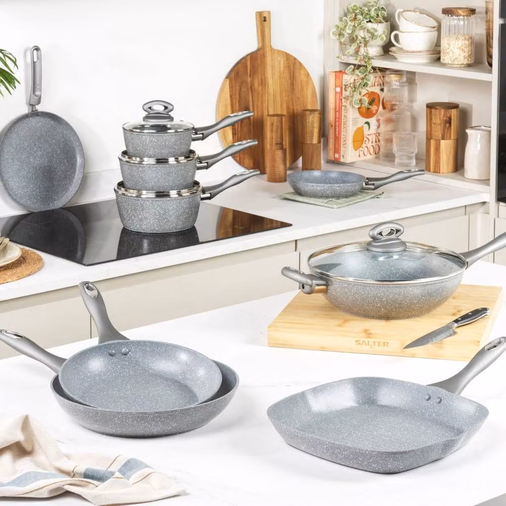 Salter Non-Stick Marblestone Forged Aluminium Frying Pan, Grey – 2